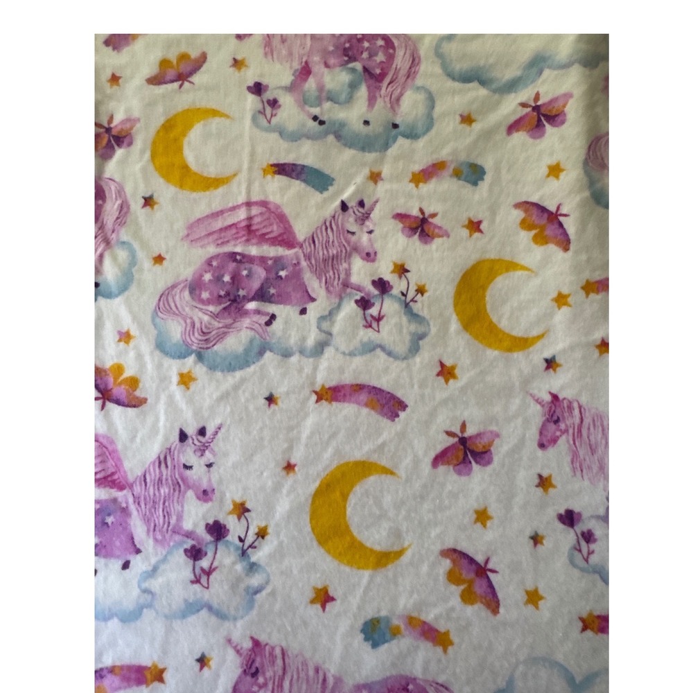 Joann Super Snuggle Nighttime Unicorn Flannel Fabric Whimsical 1.5 yd OOP